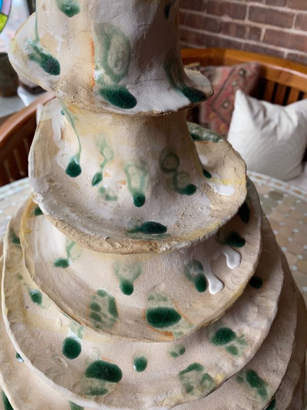 Ceramic stoneware hand built spiral pot