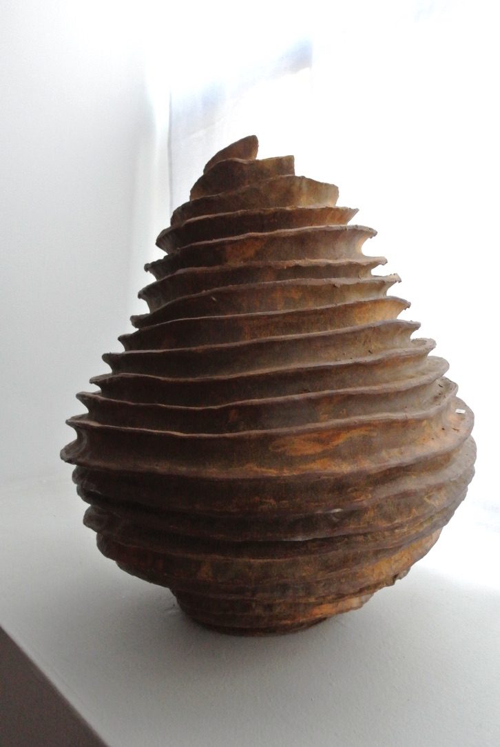 Spiral stoneware vase by Reuben Sinha