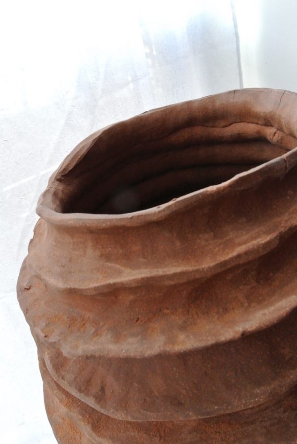 Spiral stoneware vase by Reuben Sinha